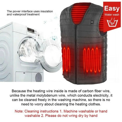 Heated Jacket Men Women Heating Coat Warm Winter Vest Electric USB Jacket Thermal