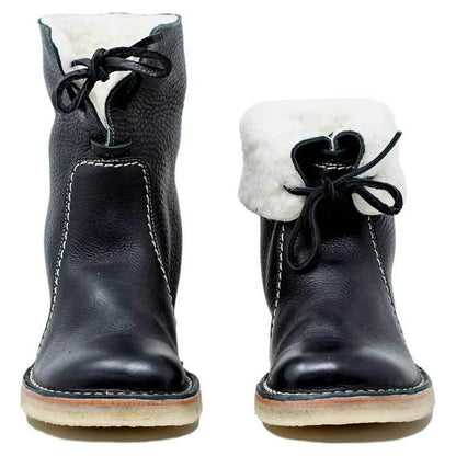Warm Fuzzy Lace Up Winter Snow Boots