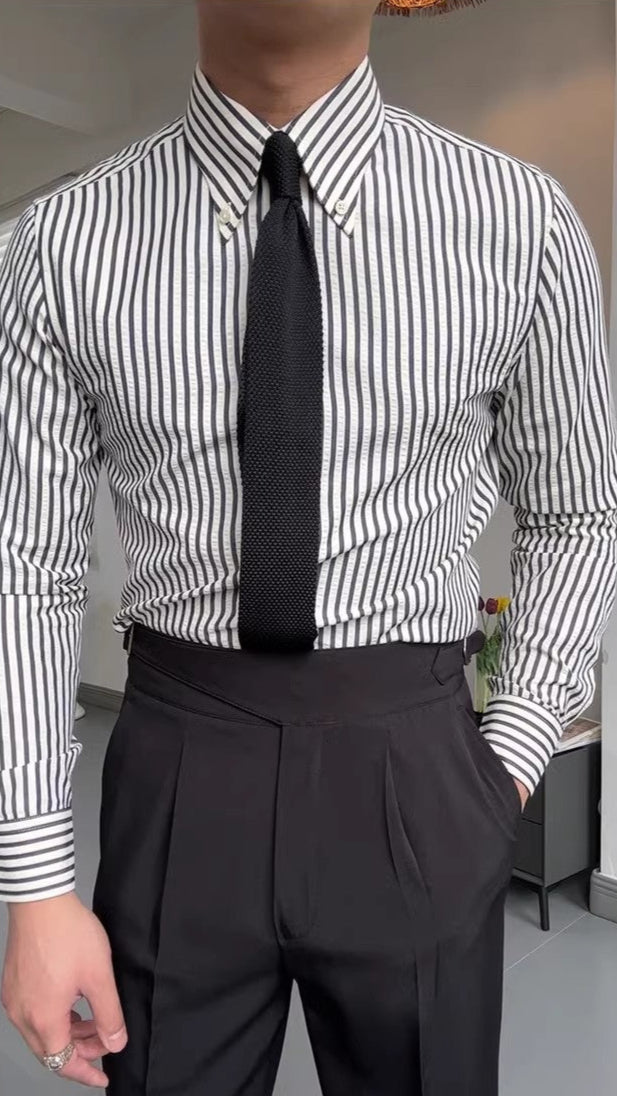 Stylish Mens Thin Stripe Dress Shirt