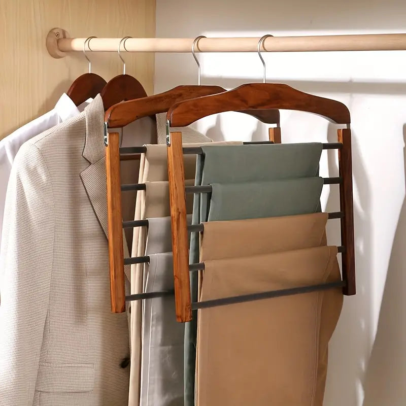 Compact Wooden Closet Storage Hanger Rod - OutfitLondon