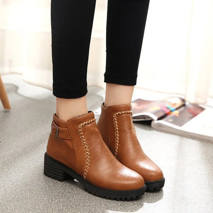Comfortable Women's Low Heel Ankle Boots