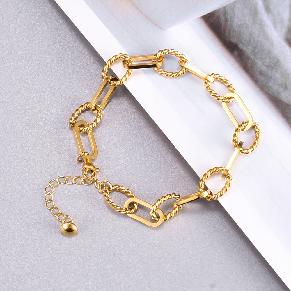 Women's Stylish Steel Chain Link Bracelet