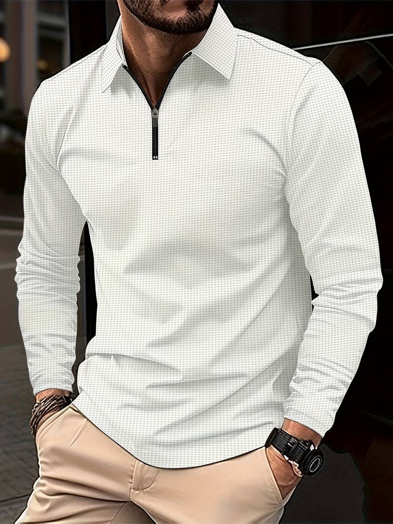 Casual Classic Cotton Mens Long Sleeve Shirt - OutfitLondon