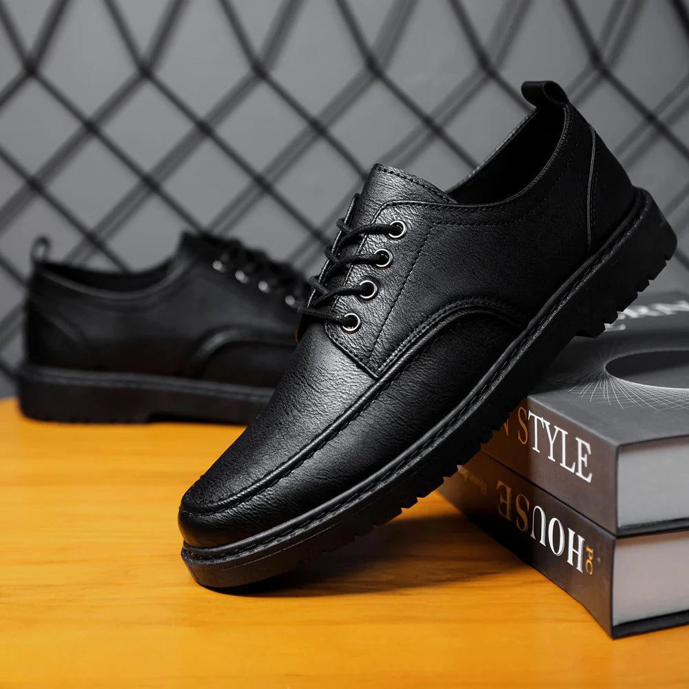 Men's Lace-up Shoes Robust Leather Shoes in Casual Style for Leisure and Everyday use