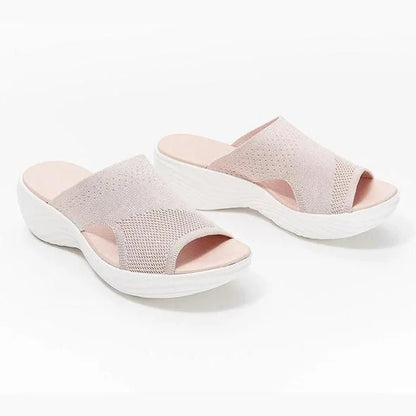 2023 Upgraded - Stretch Orthotic Slide Sandals, Knitted Sports Corrective Sandals