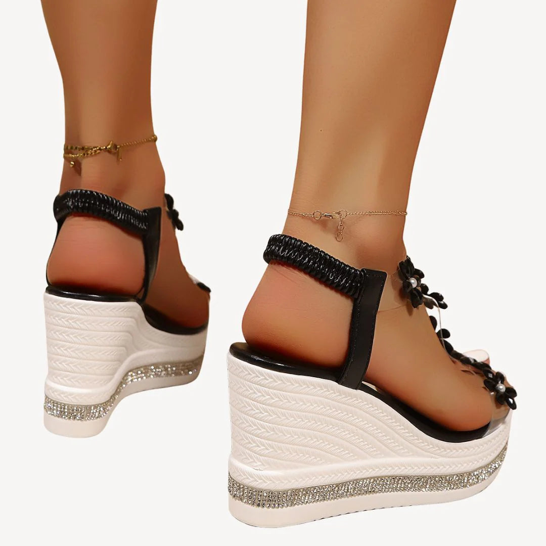 Orthopedic Wedge Sandals Women Floral Clear