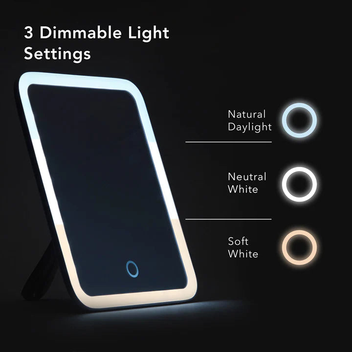 Smart LED Cosmetic Case With Mirror Large Capacity Cosmetic & Toiletry Bags Travel Makeup Case
