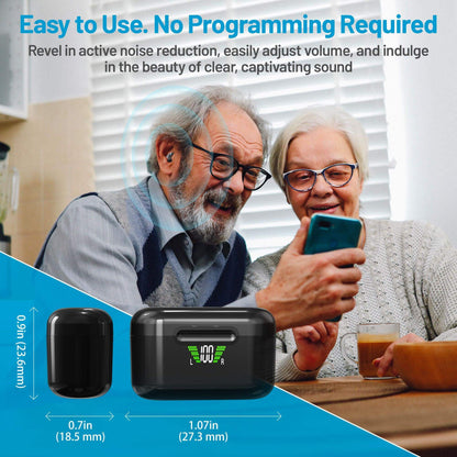Bluetooth Rechargeable Invisible Hearing Aids for Seniors