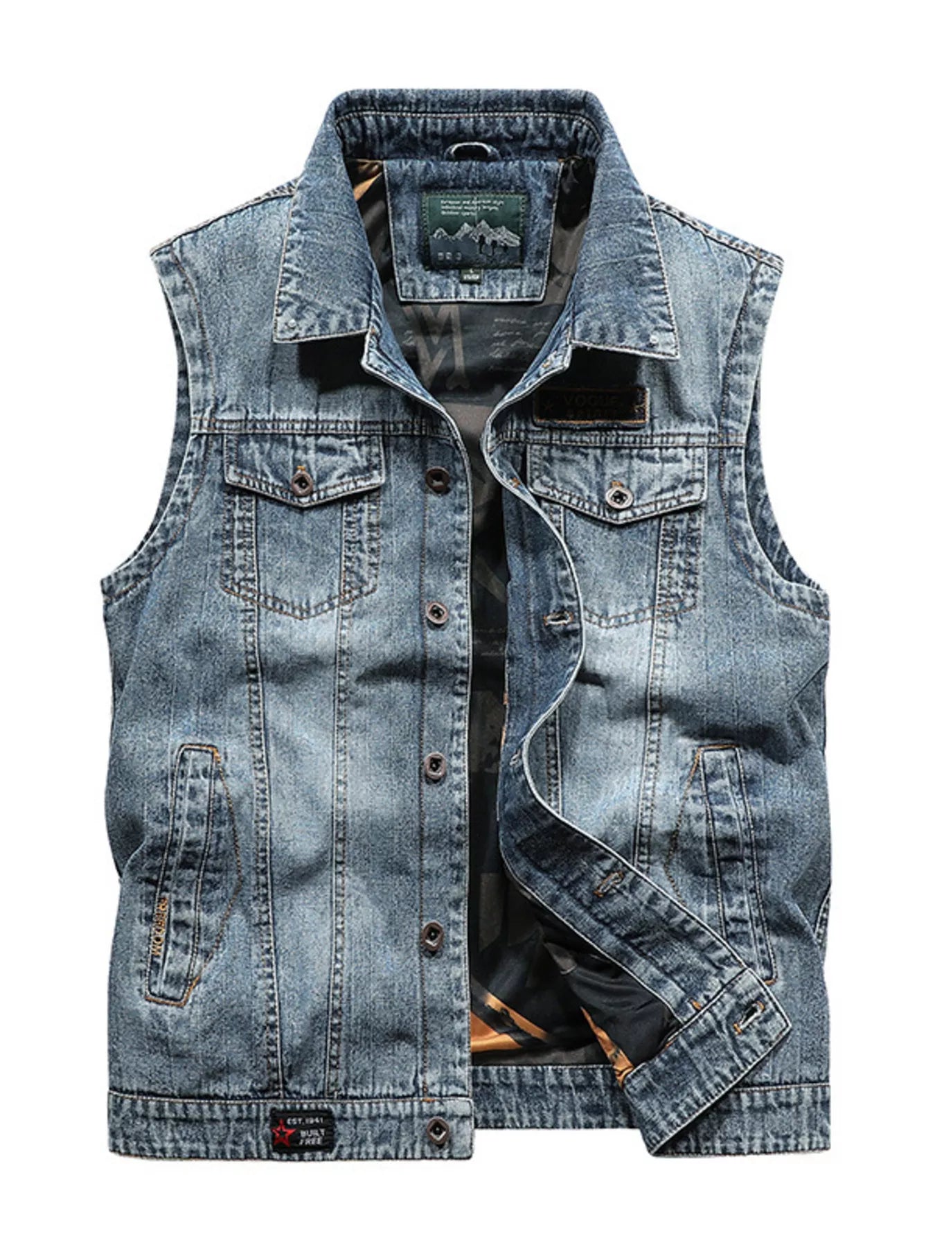 Large Size Mens Denim Vest
