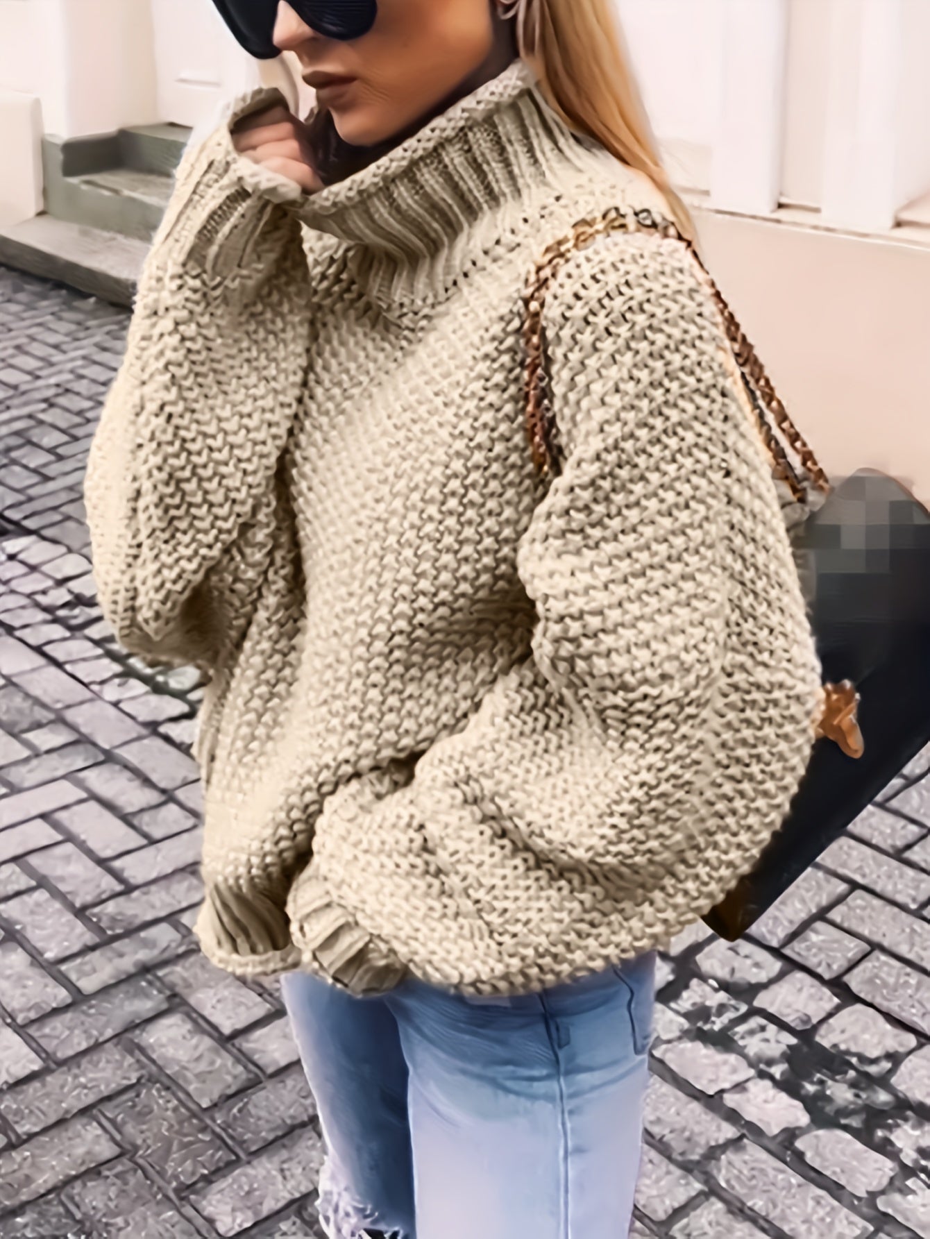Warm Women's Cable Knit Long Sweater - OutfitLondon