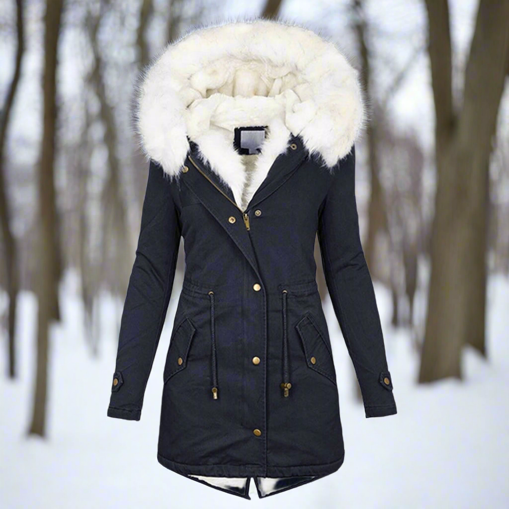 Slim Fit Fur Trimmed Parka Coat