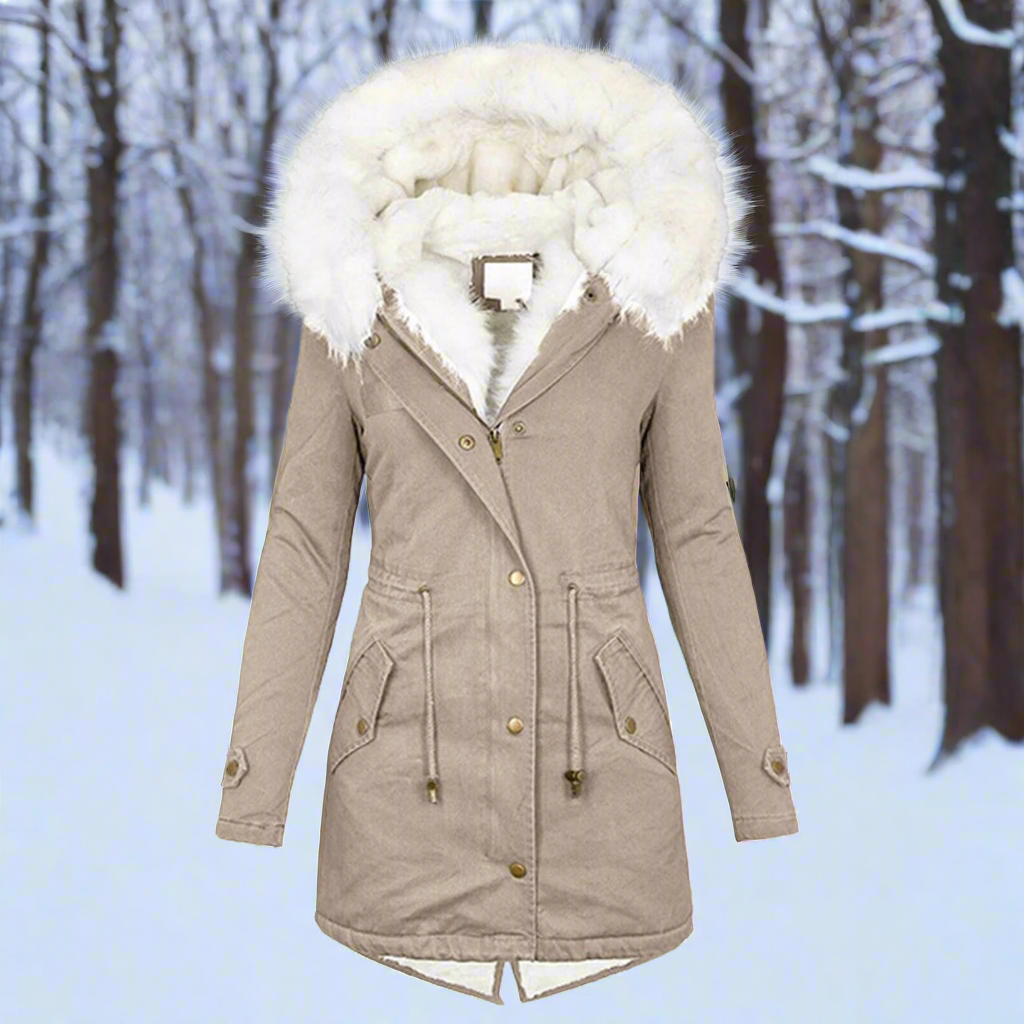 Slim Fit Fur Trimmed Parka Coat