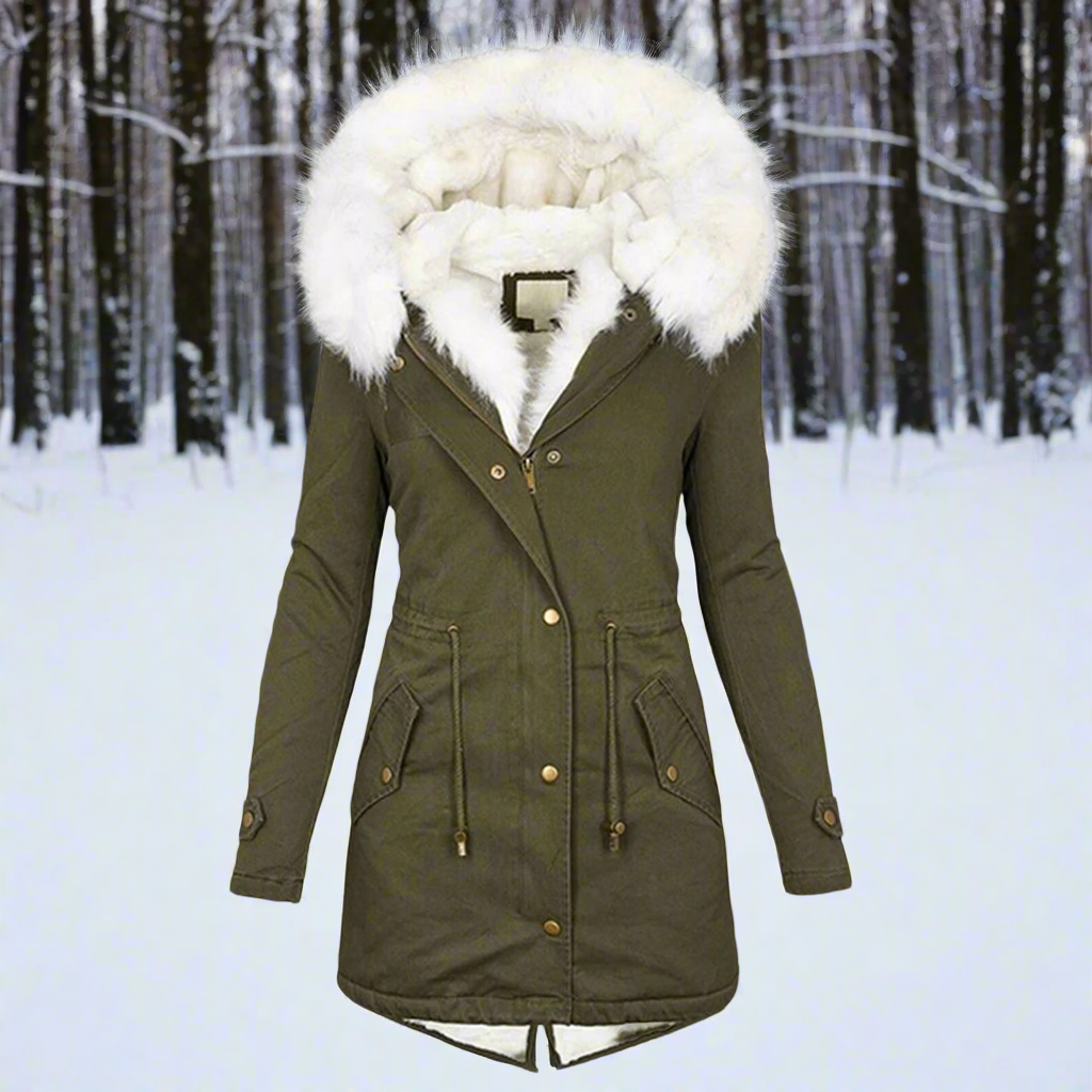 Slim Fit Fur Trimmed Parka Coat