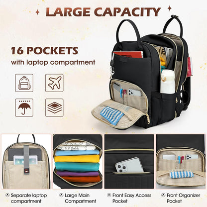 Durable Laptop Backpack with Multiple Pockets - 15.6 Fit