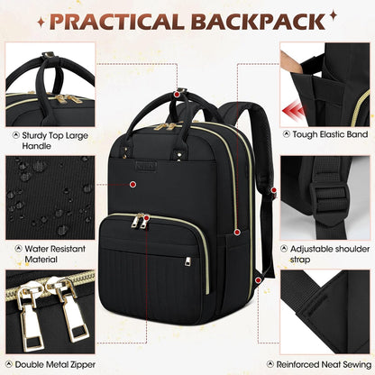 Durable Laptop Backpack with Multiple Pockets - 15.6 Fit