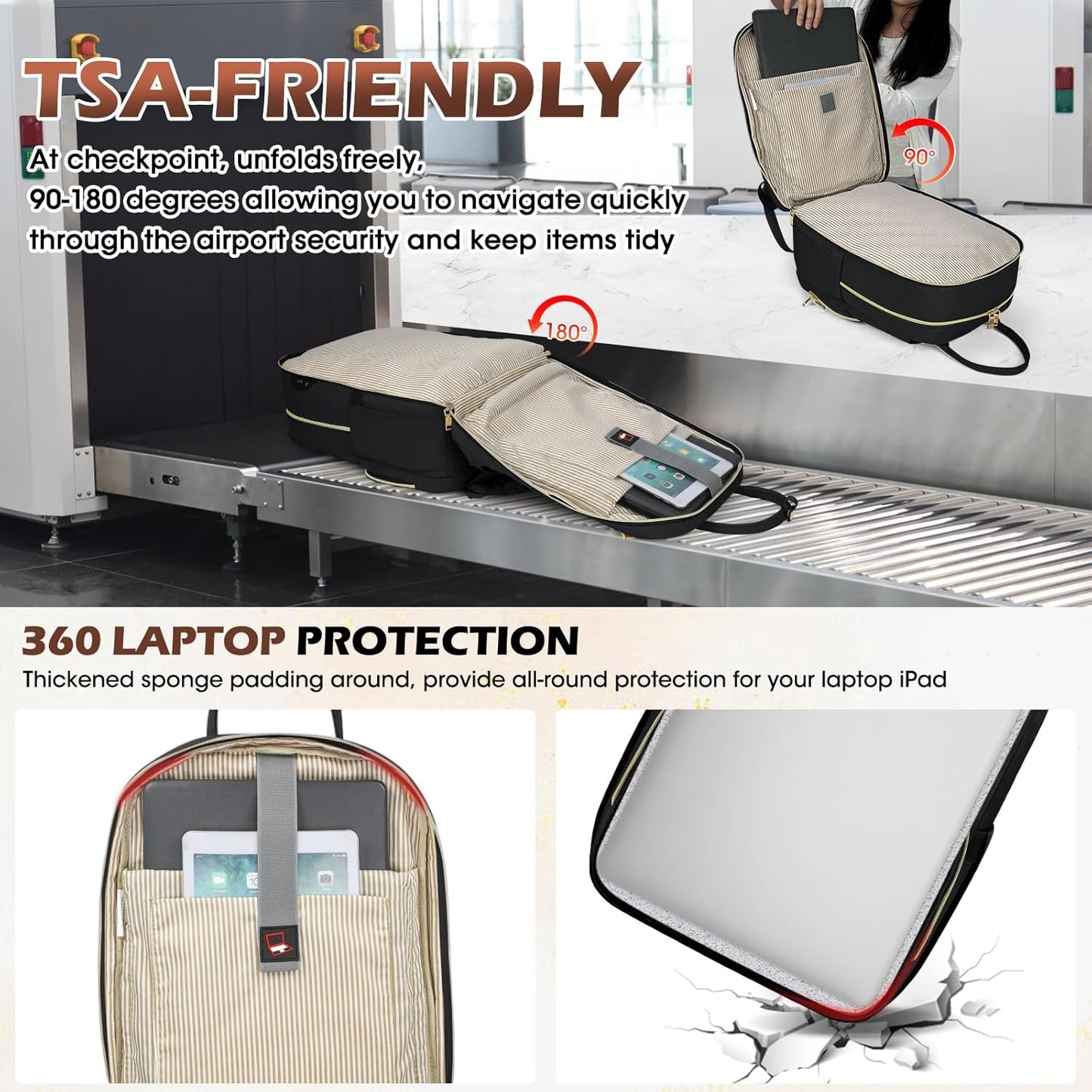 Durable Laptop Backpack with Multiple Pockets - 15.6 Fit