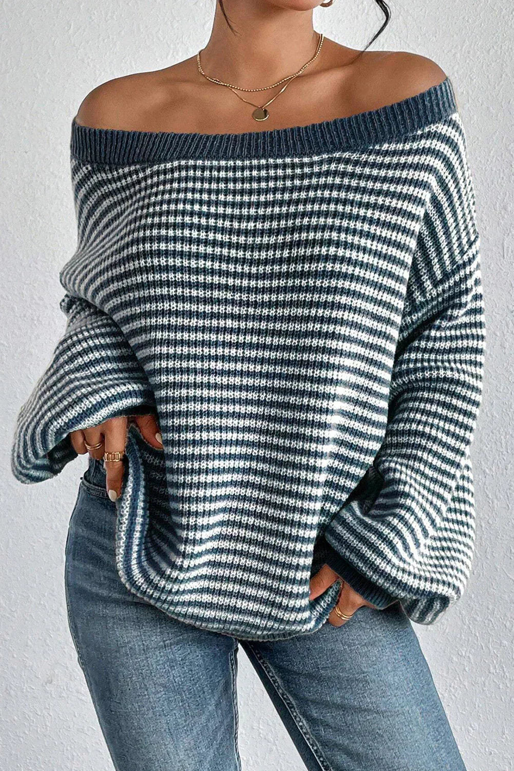Chic Off The Shoulder Knit Sweater