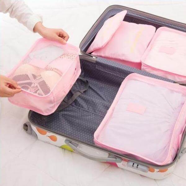 Travel Accessories Packing Cube Set - 2pc Portable Storage Bags