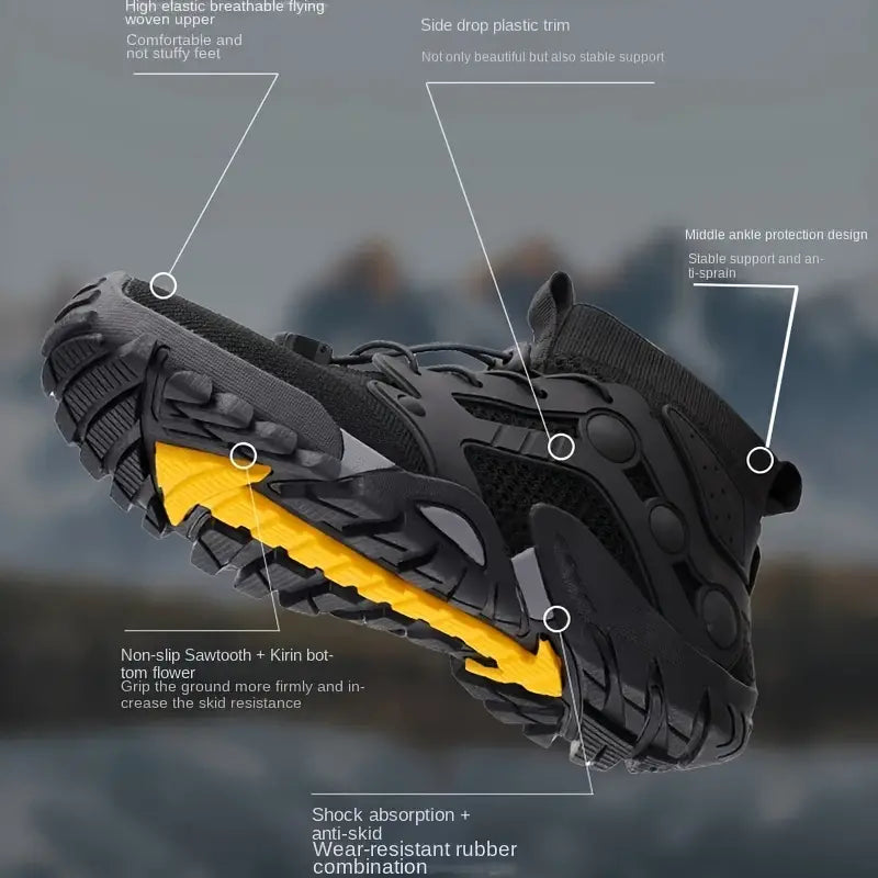 Men's Hiking Boot with Breathable Mesh and Fast Lacing