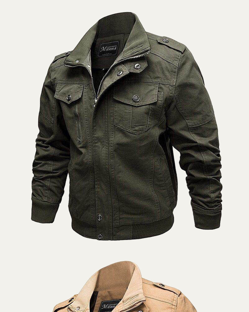 Rugged Army Style Outerwear Jacket