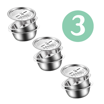 3-Piece Stainless Steel Kitchen Sink Bundle