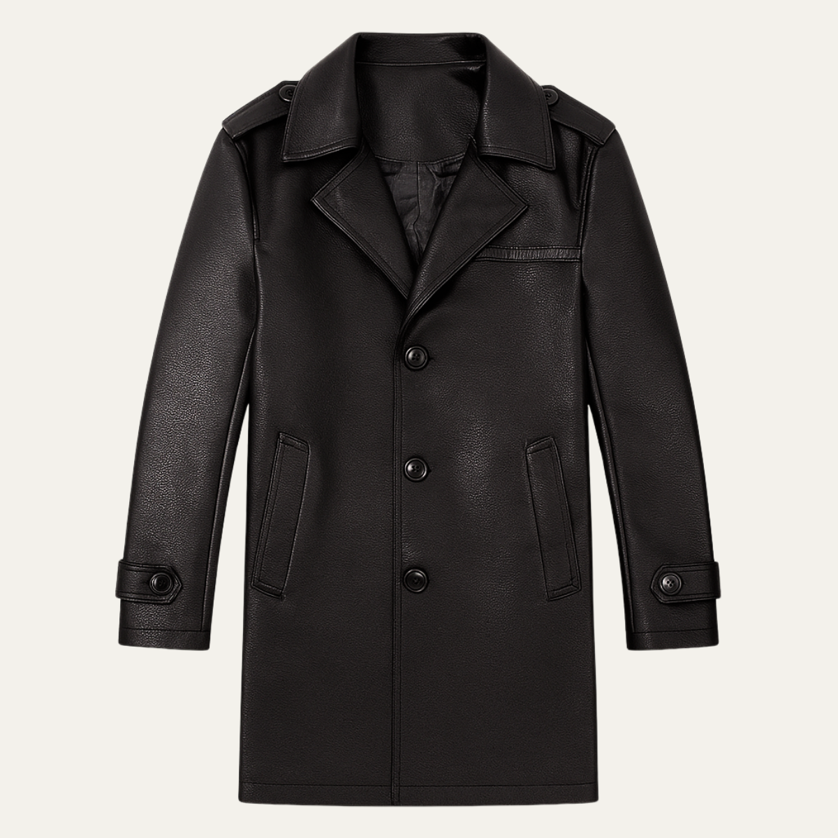Classic Men's Dark Brown Executive Leather Trench Coat - OutfitLondon