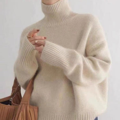 Women's Oversized Knit Turtleneck Sweater