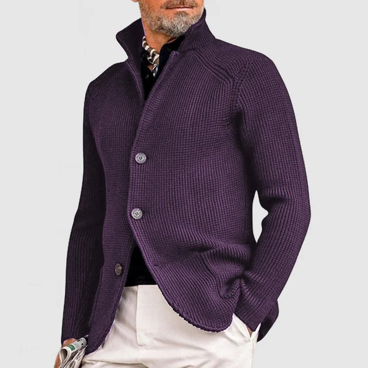 Stylish Mens Knit Coat with Pocket and Fleece Lining