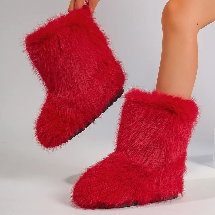 Warm Faux Fur Ankle Boots for Women