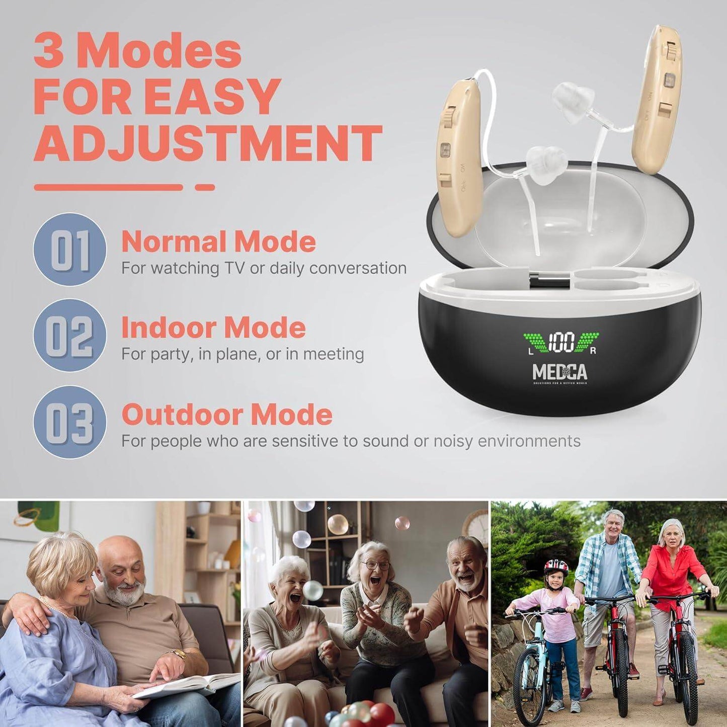 BTE Digital Hearing Aids Rechargeable Hearing Aids for Seniors
