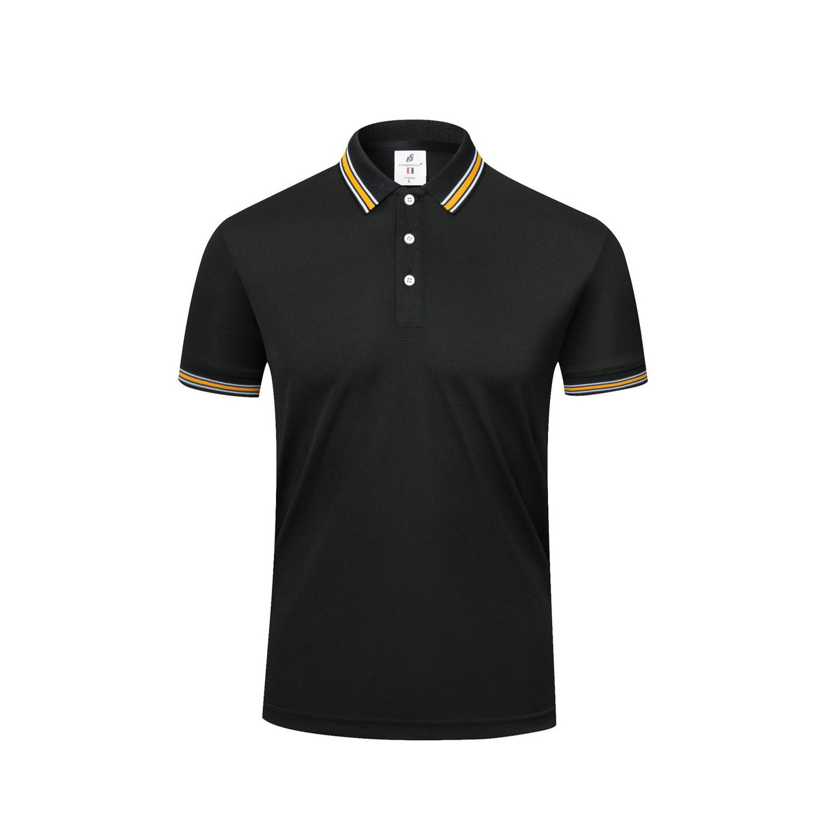 Men's Casual Cotton Short-Sleeve Polo Shirt with Lapel Collar
