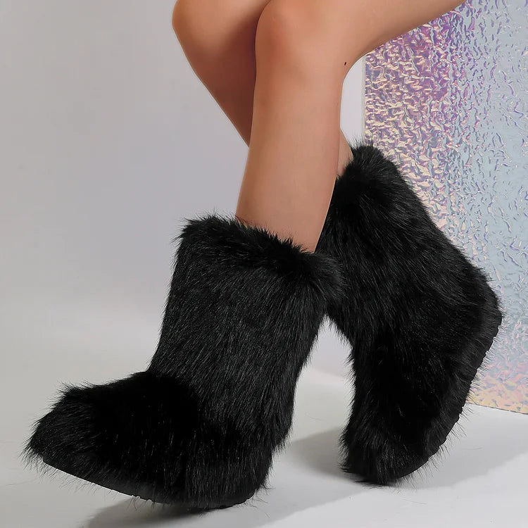 Warm Faux Fur Ankle Boots for Women