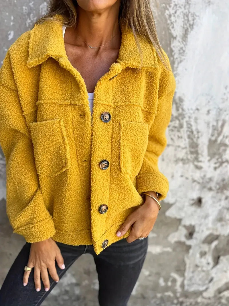 Relaxed Fit Women's Button Front Jacket