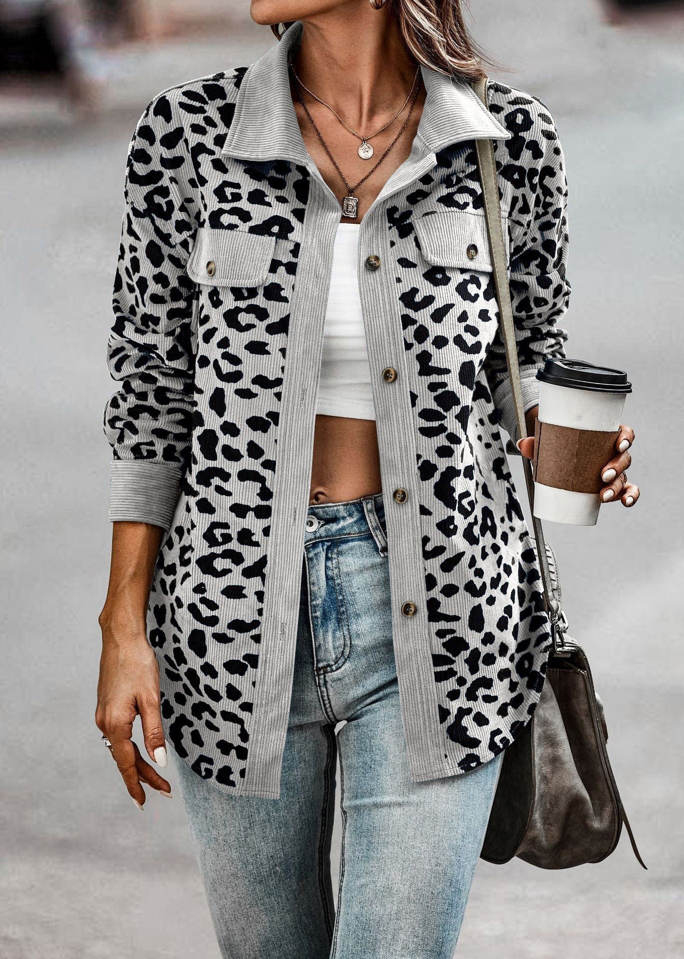 Fashionable Animal Print Spring Jacket