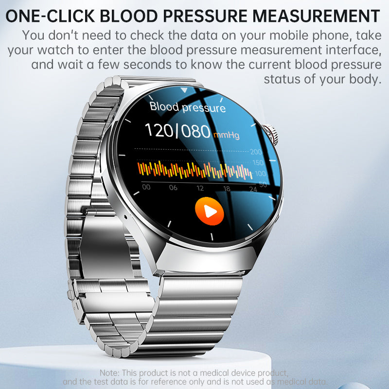 One-click Blood Pressure Blood Sugar ECG/EKG HRV Heart Rate Monitor Health Smart Watch