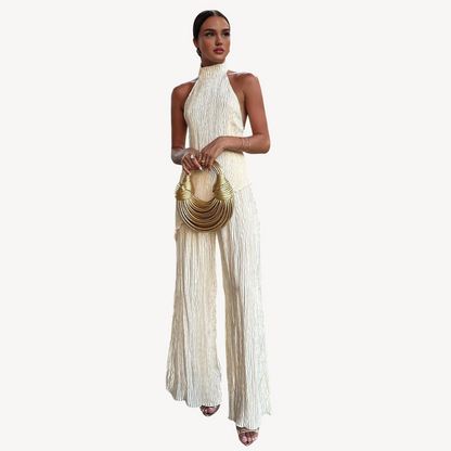 Flowy Halter Neck Jumpsuit for Ladies - OutfitLondon