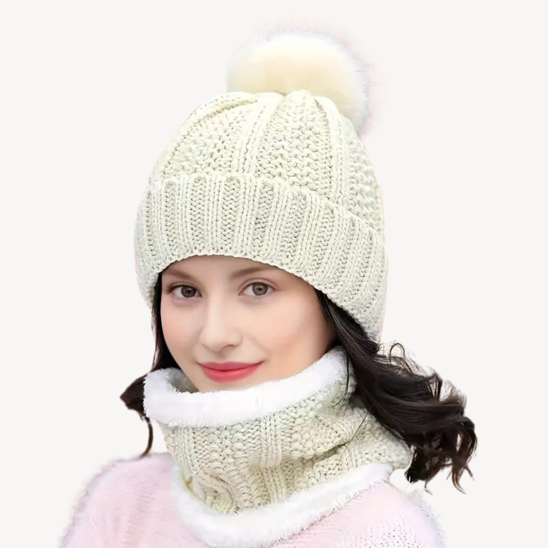 Cozy Wool Winter Hat and Scarf Set for Women - OutfitLondon