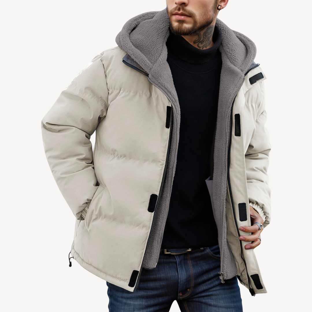 Insulated Waterproof Men's Puffer Parka Coat - OutfitLondon