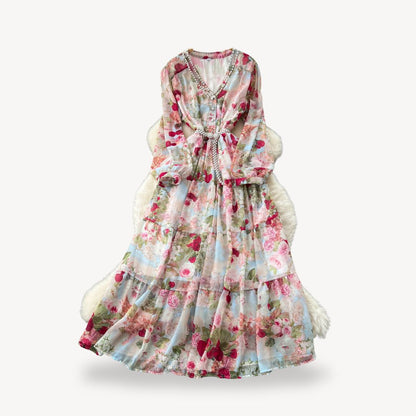 Ladies Pretty Floral Floor Length Dress