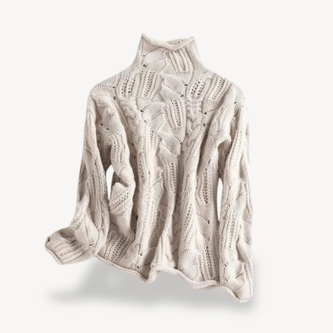 Textured Crew Neck Women's Sweater - OutfitLondon