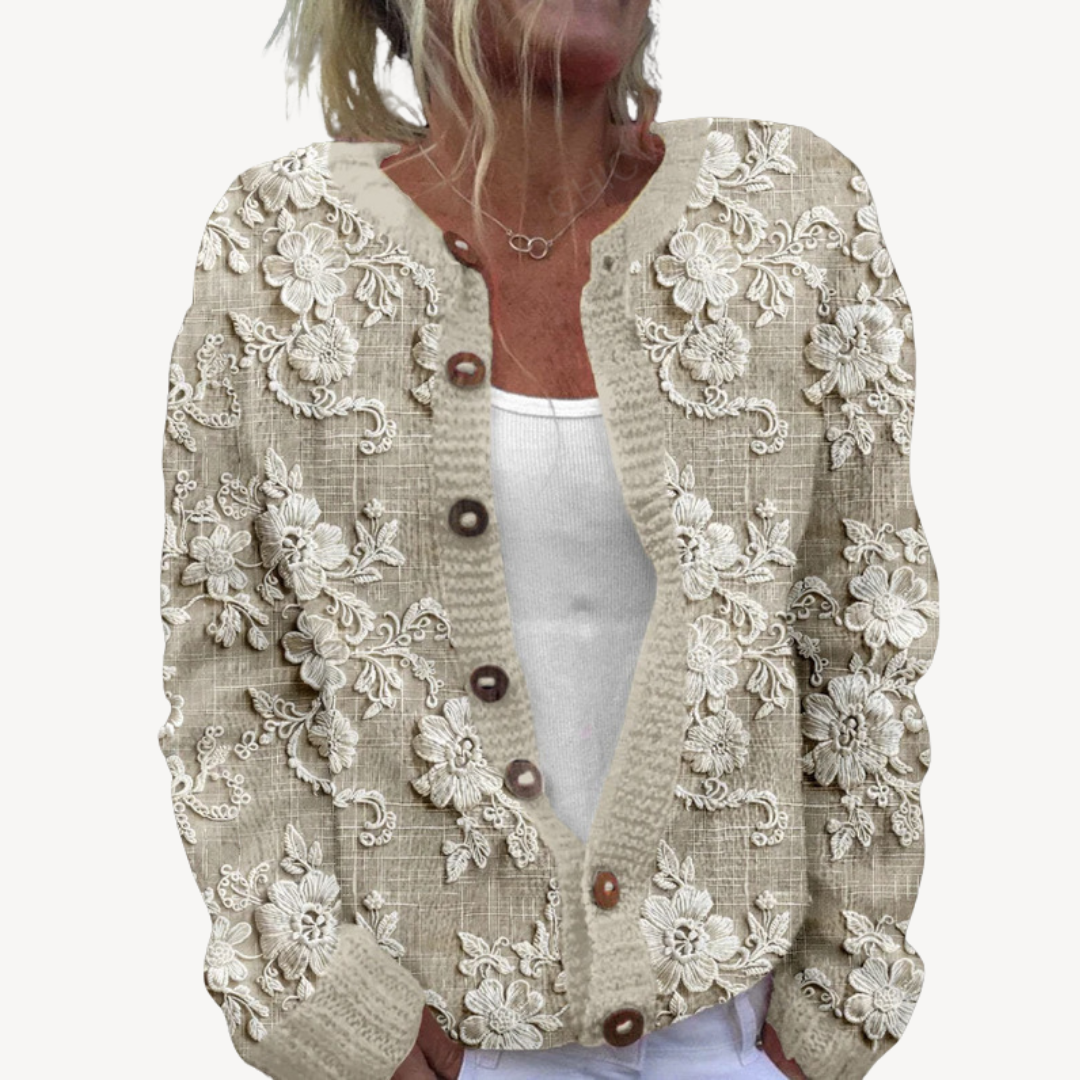 Ladies' Pretty Embroidery Sweater