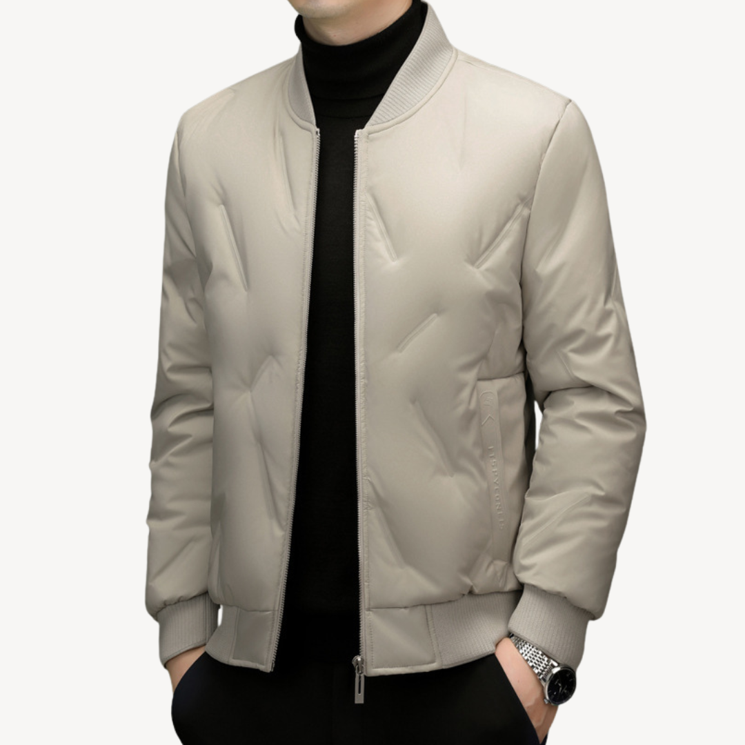 Slim Fit Down Filled Men's Bomber Jacket