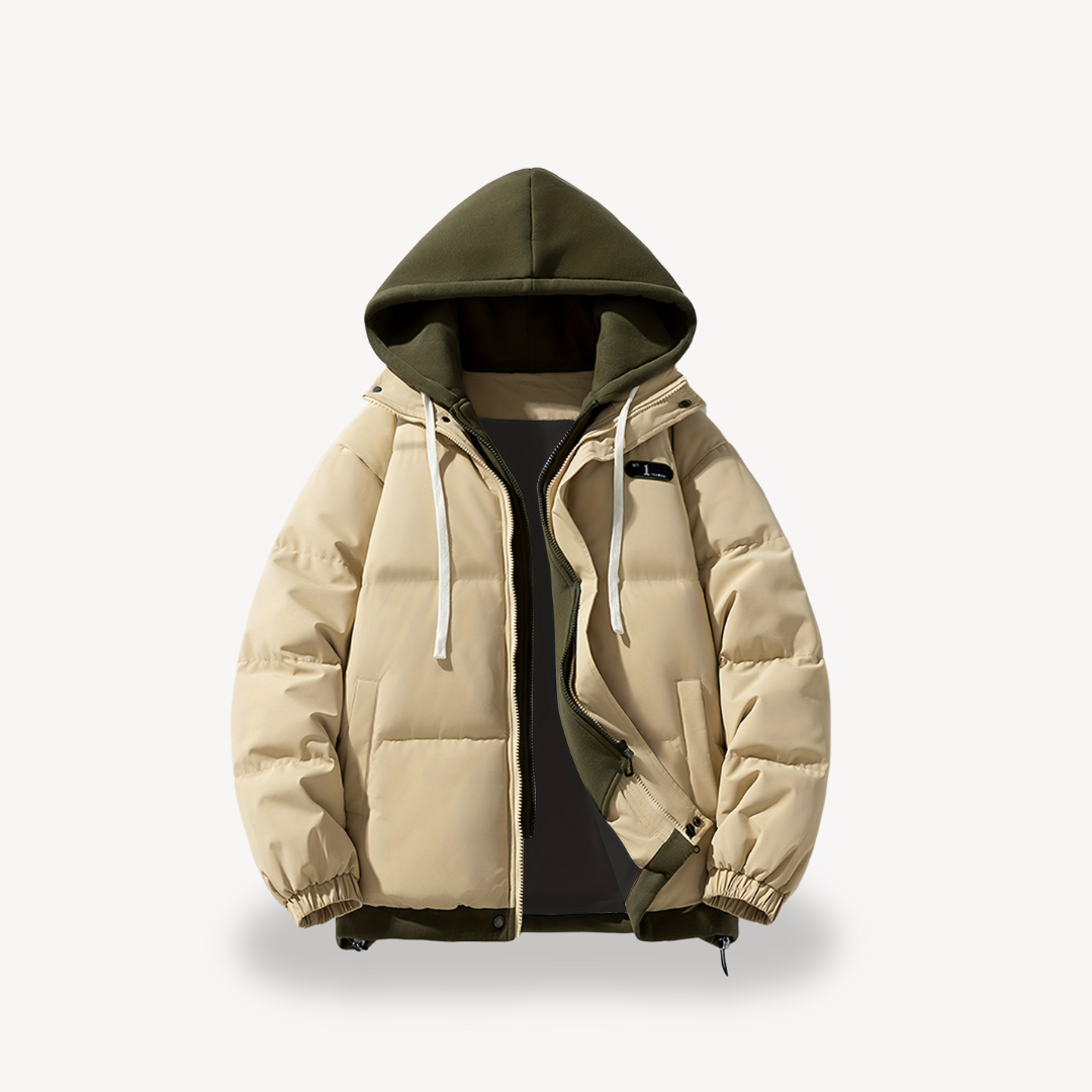 Large Mens Puffer Coat with Hood - OutfitLondon