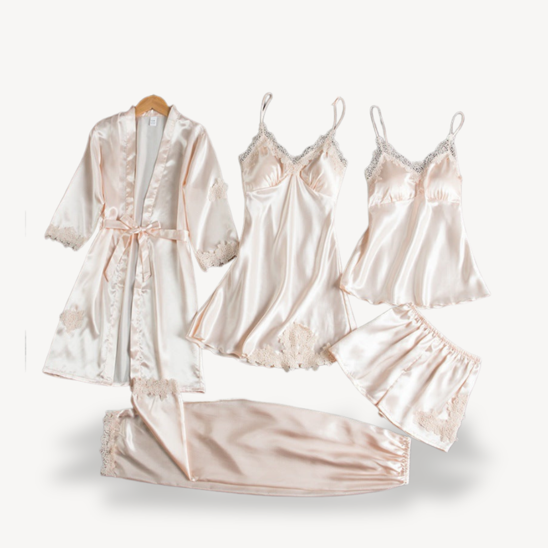 Silky Smooth Nightwear Set with Kimono Robe