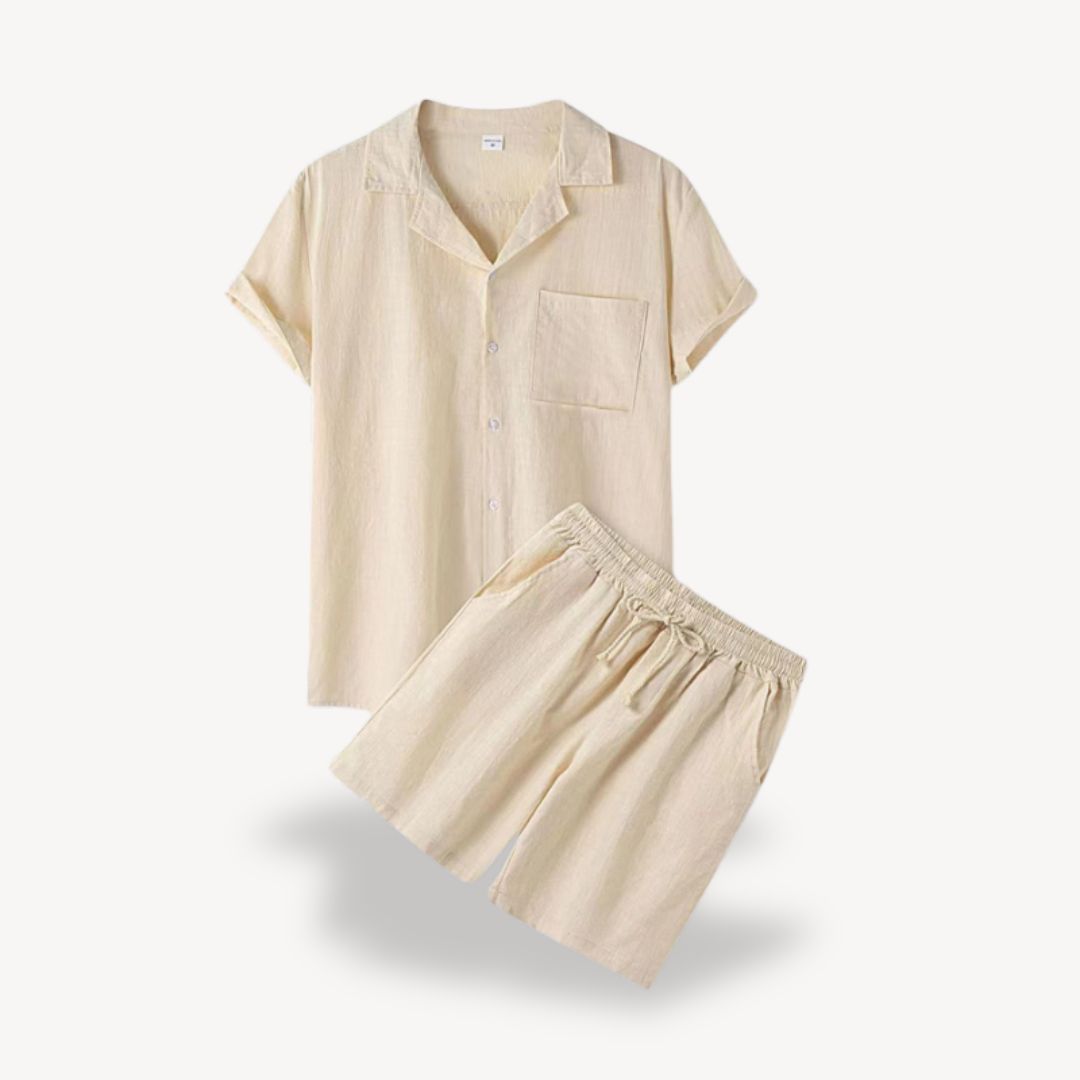 Relaxed Fit Summer Linen Shirt Pants Set - OutfitLondon