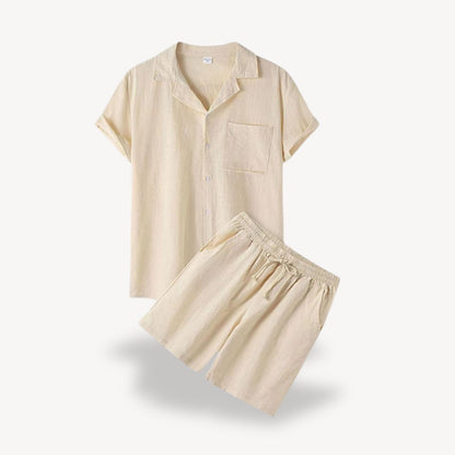 Relaxed Fit Summer Linen Shirt Pants Set - OutfitLondon