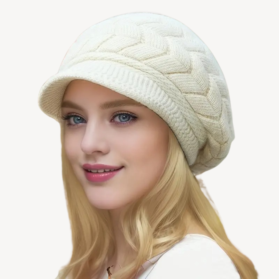 Warm Cable Winter Hat for Ladies - OutfitLondon