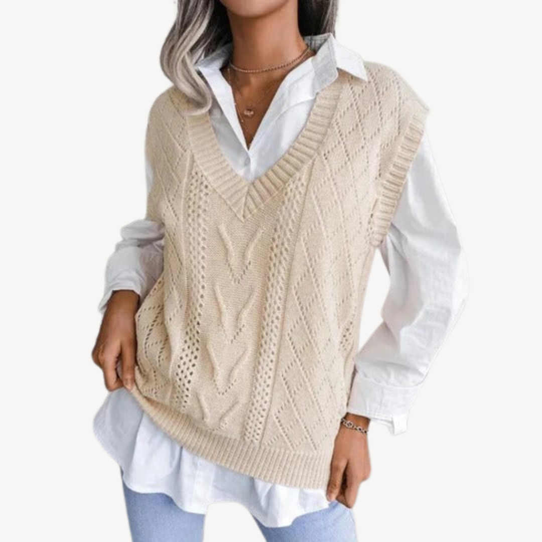 Ladies' Soft Crew Neck Sweater Vest - OutfitLondon