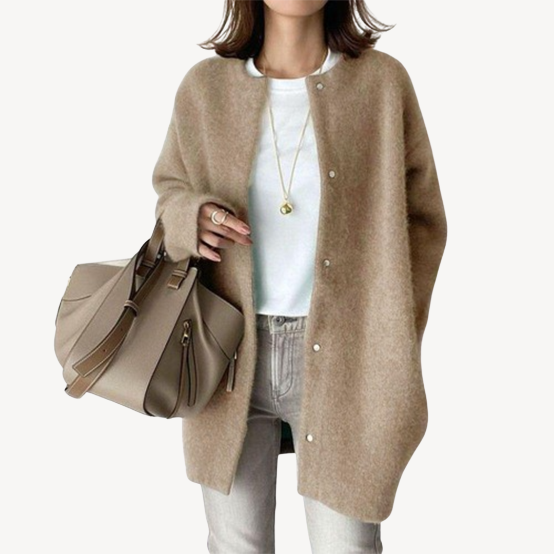 Ladies Classic Button Front Sweater - OutfitLondon