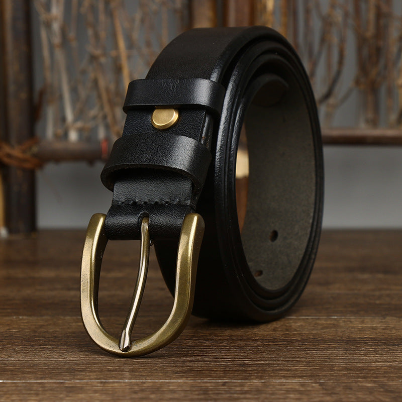 Genuine Brown Leather Mens Belt